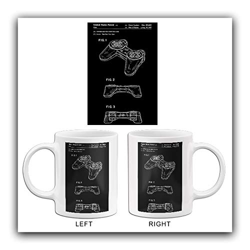 Vintage 1997 PlayStation Controller Patent Art Mug - T. Goto Design - Gaming Enthusiast Gift & Collector's Item - Perfect for Coffee Lovers & Video Game Fans