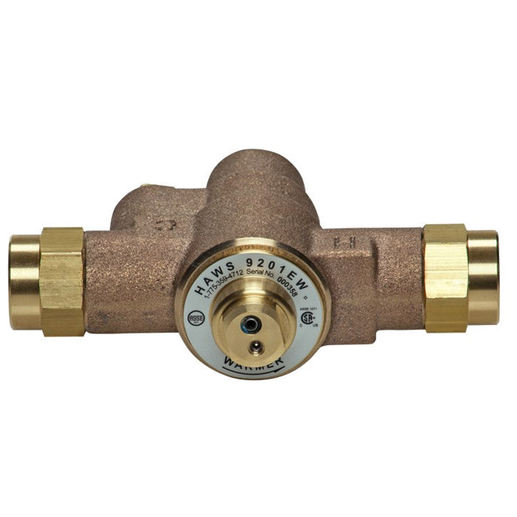 Haws 9201EW Thermostatic Mixing Valve for Shower & Bath - High Precision Temperature Control for Home & Commercial Use