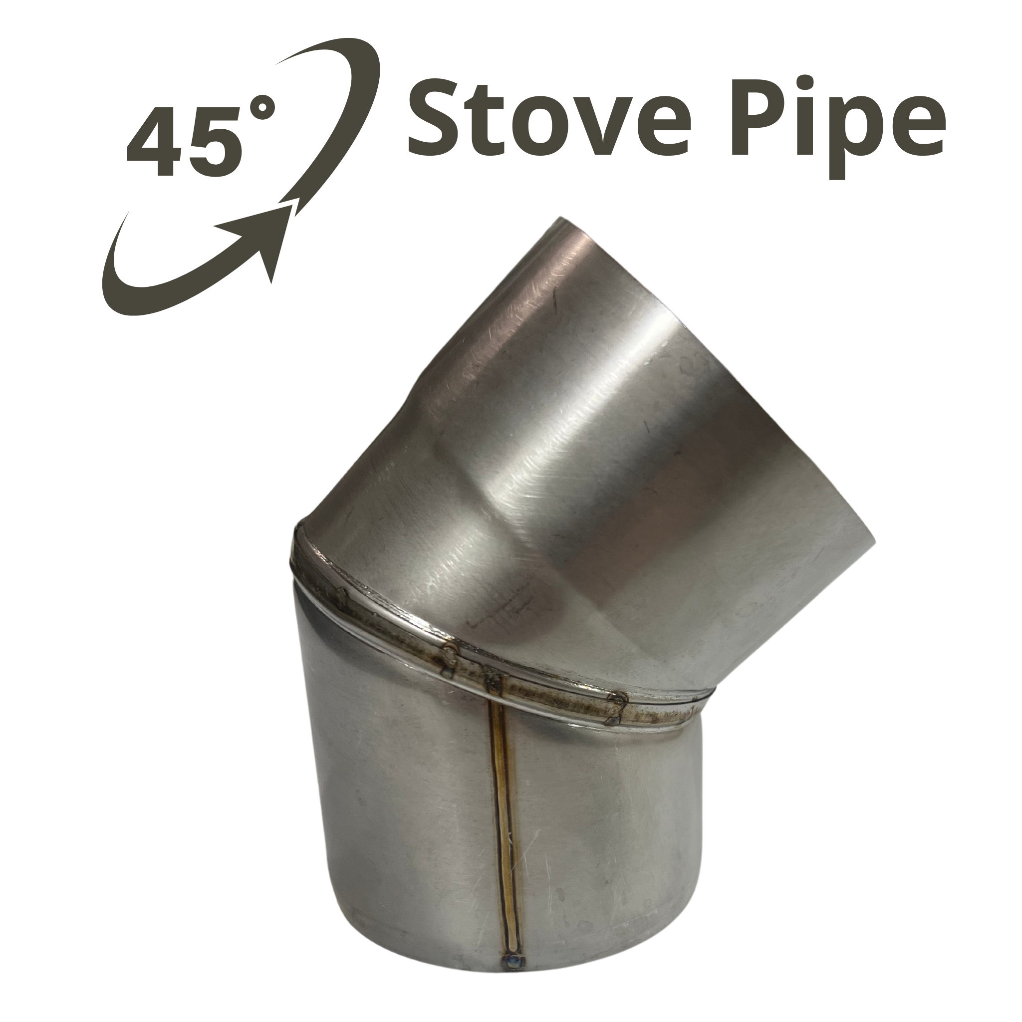45 Degree Angled Stove Chimney Pipe - High-Quality Ventilation for Wood Stoves & Fireplaces - Perfect for Home Heating, Outdoor Camping & RV Use