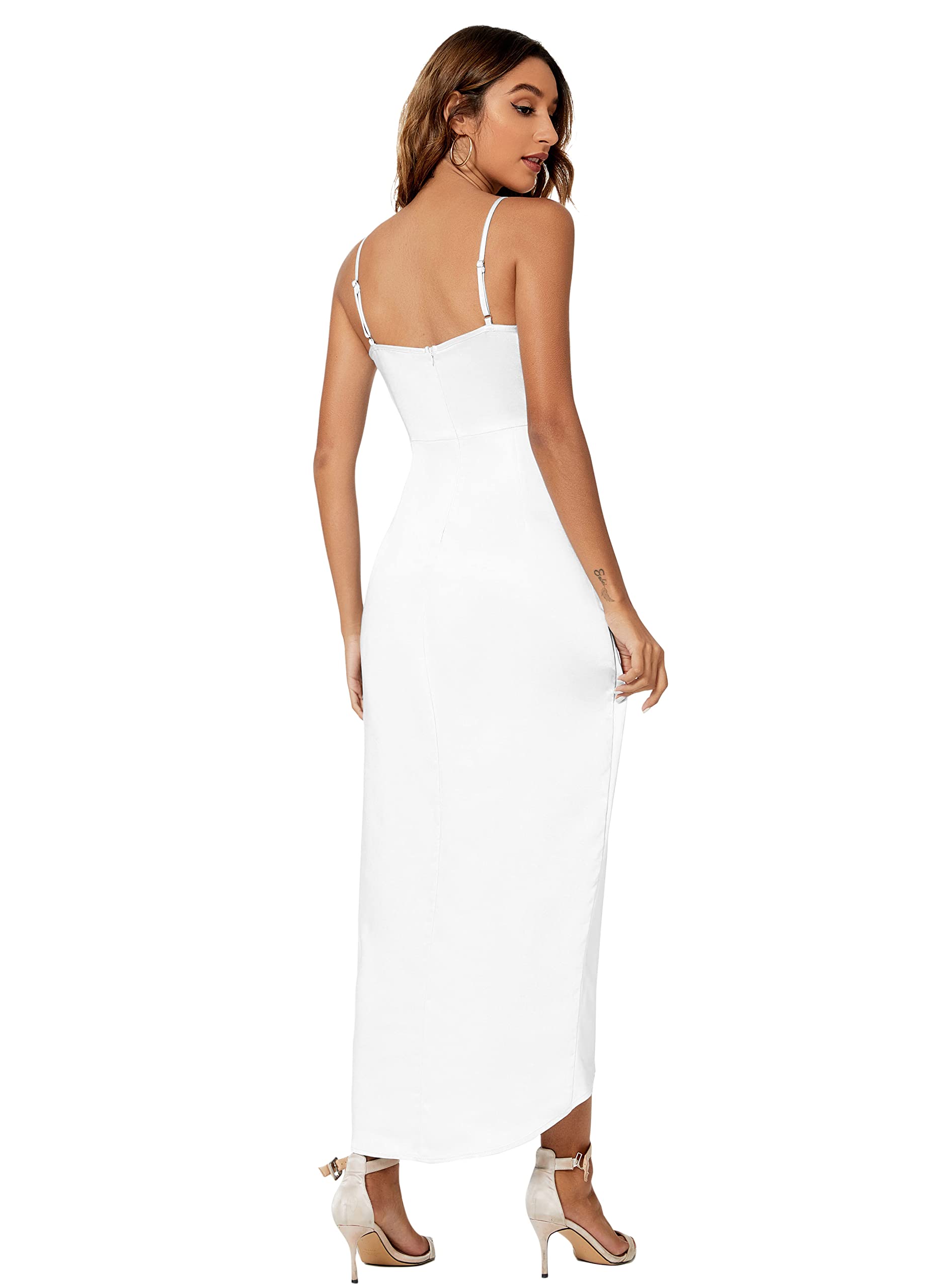 Sexy Women's V-Neck Backless Maxi Dress - Sleeveless Spaghetti Strap Cocktail Party Dress for Evening Events, Date Night & Summer Vacations | CMZ2005-71729