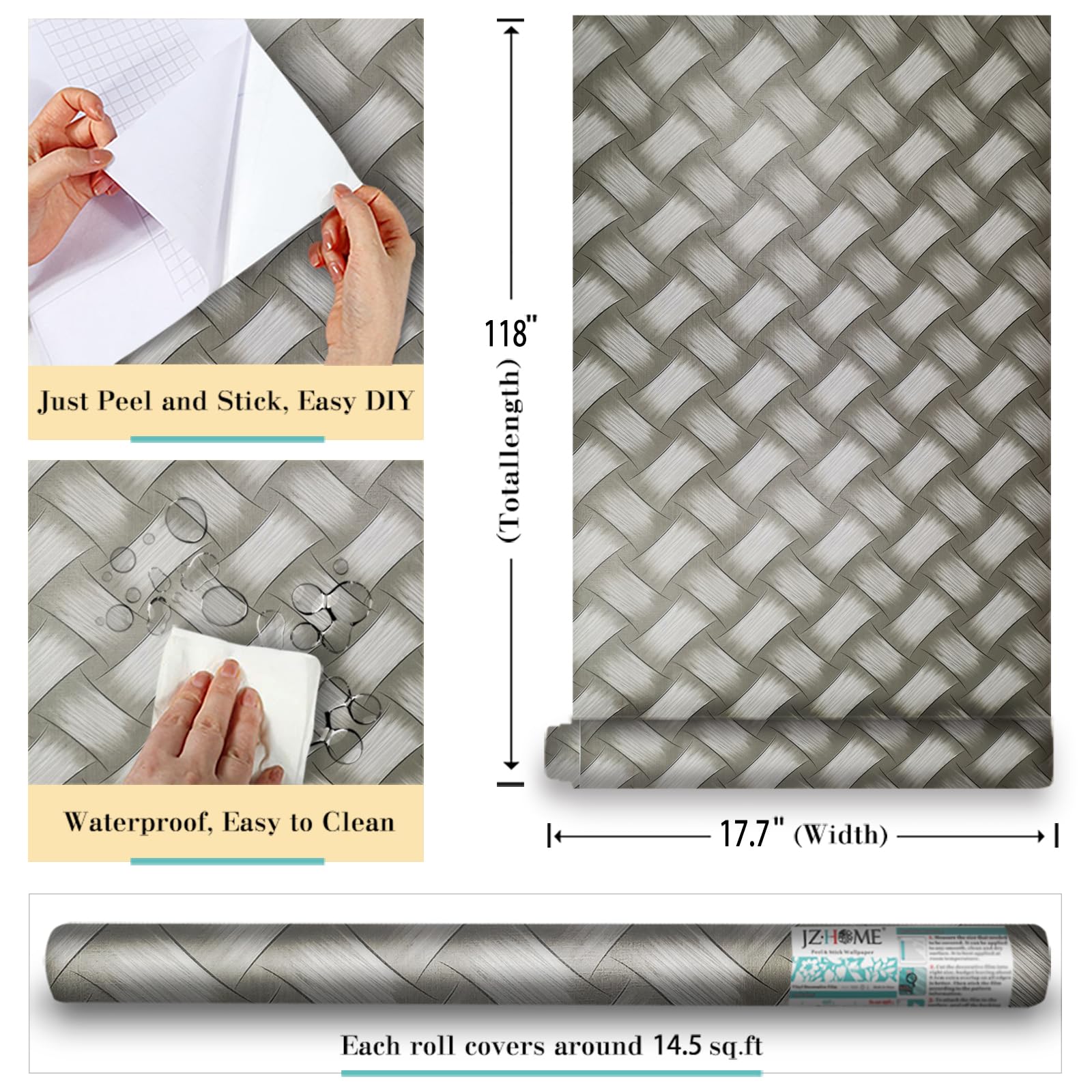 633 Weave Texture Peel and Stick Wallpaper - 17.7