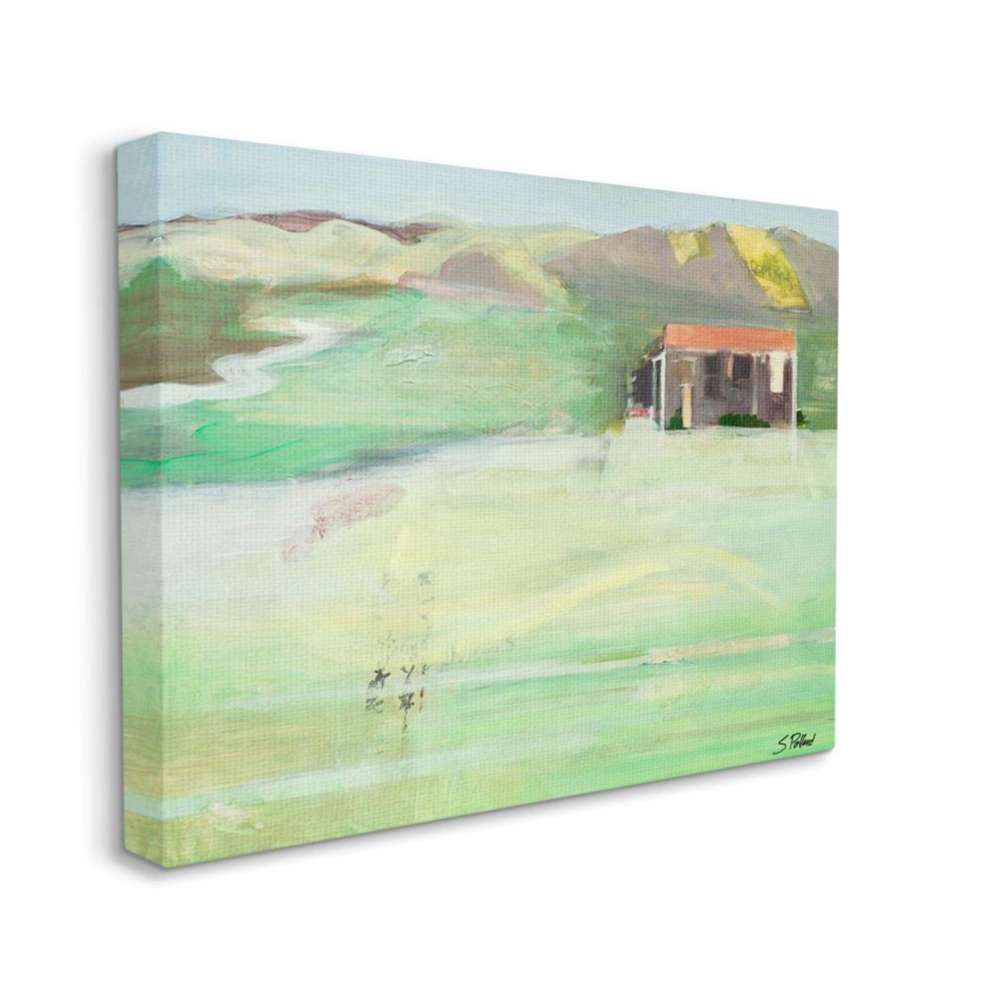 Stupell Industries Summer Cottage Abstract Mountain Landscape Canvas Wall Art - 24