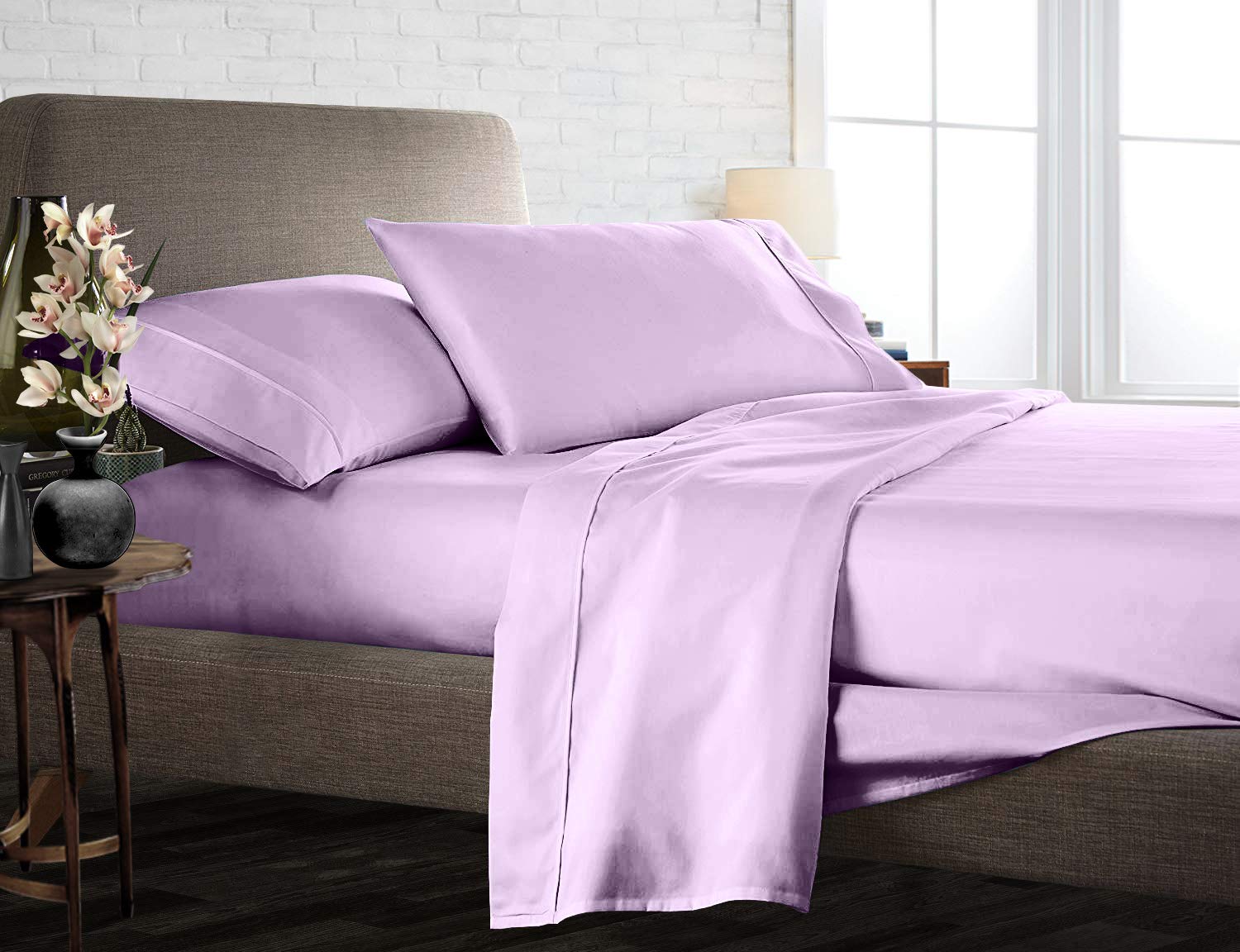 Luxury 850-Thread-Count 100% Egyptian Cotton Queen Size Bed Sheet Set (4-Piece) - Ultra Soft Deep Pocket Fits Mattress Up to 18