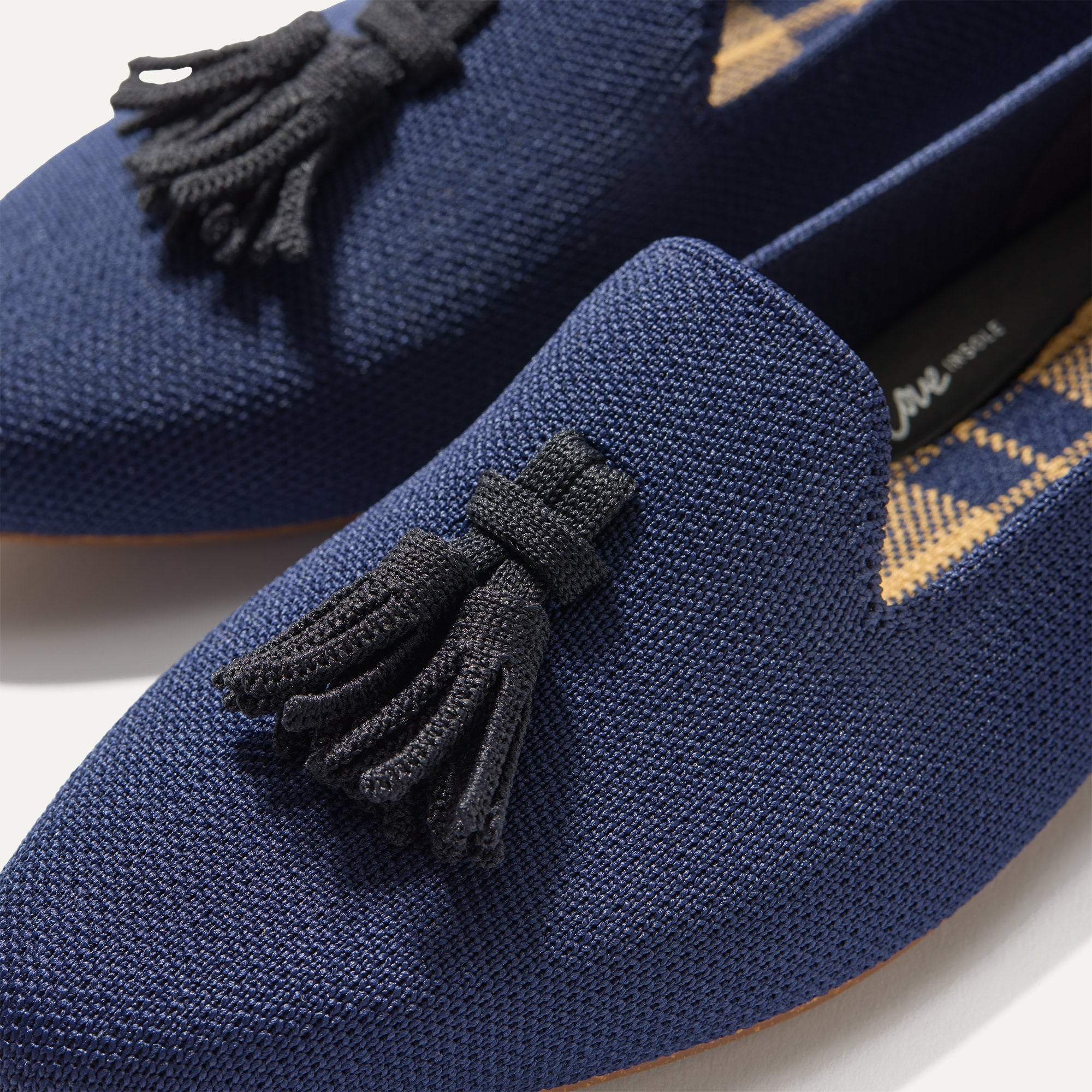 **Stylish Almond Tassel Loafers for Men - Deep Navy Blue Slip-On Shoes | Perfect for Business Casual, Office Wear & Formal Occasions**