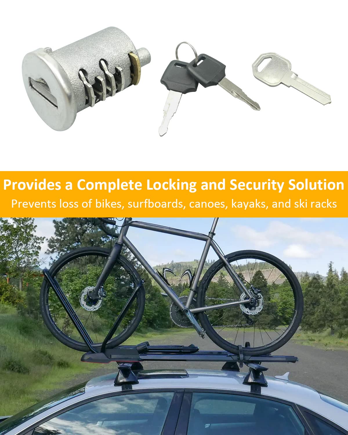 4 Pack Replacement Lock Cores for Yakima SKS Car Rack System - Universal Fit for Lockable Accessories | Secure Your Roof Rack, Bike Rack & Cargo Carrier