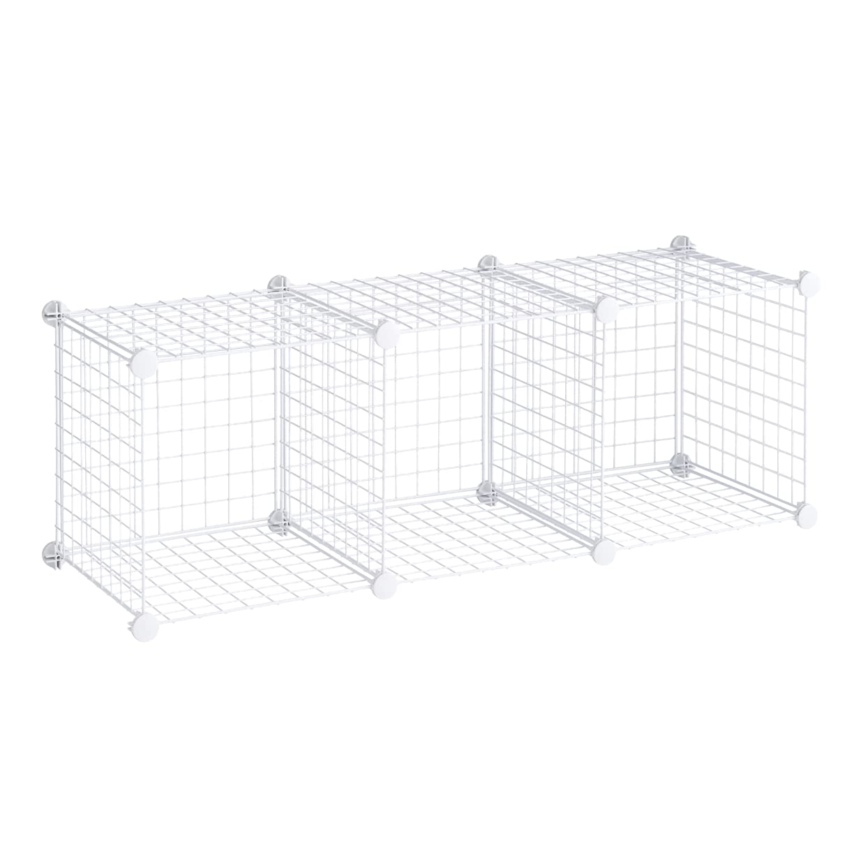 Rubbermaid 3-Piece Stackable Wire Storage Cube Set - Easy Assembly, White - Multi-Purpose Home Organizer for Closet, Bookshelf, Toy Storage & Room Organization - Perfect for Bedroom, Office & Kids' Playroom