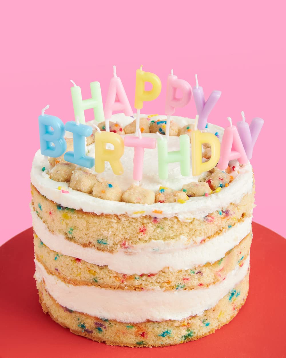 Fetti Happy Birthday Pastel Candle Set - Rainbow Cake Decorating Supplies & Party Decorations | Perfect for Birthday Cakes, Cupcakes, and Celebration Desserts