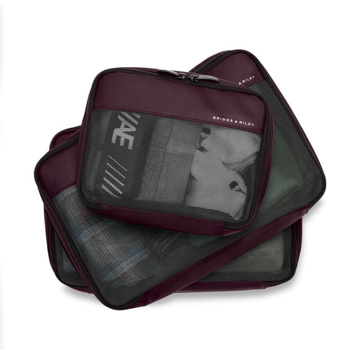 Briggs & Riley Premium Travel Packing Cubes Set - 4-Piece Carry On Organizer for Luggage & Suitcases | Perfect for Business Trips, Vacations & Weekend Getaways