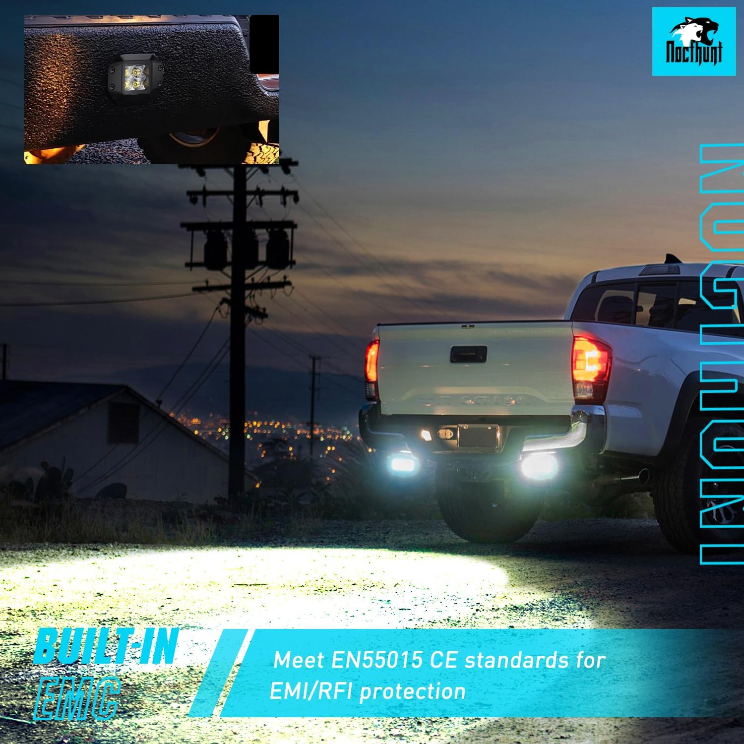 4.7 Inch 4LED Flood Flush Mount Grill LED Pod Lights (Pair) - Waterproof Off-Road Lighting for Trucks, Jeeps & ATVs - Perfect for Camping, Hunting & Outdoor Adventures