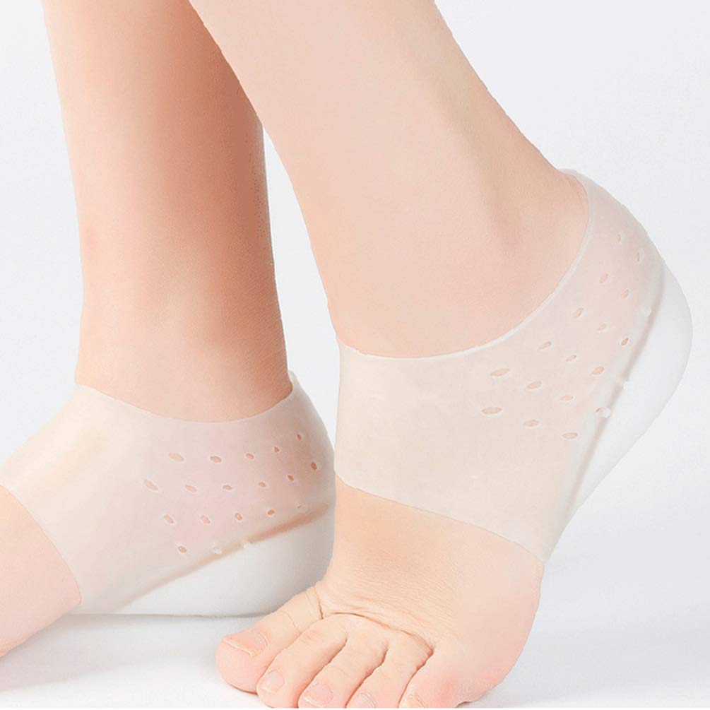 HEALLILY Silicone Shoe Lifting Insoles - 1 Pair Invisible Heightening Heel Pads for Men & Women - Comfortable Foot Support for Work, Dating & Daily Wear