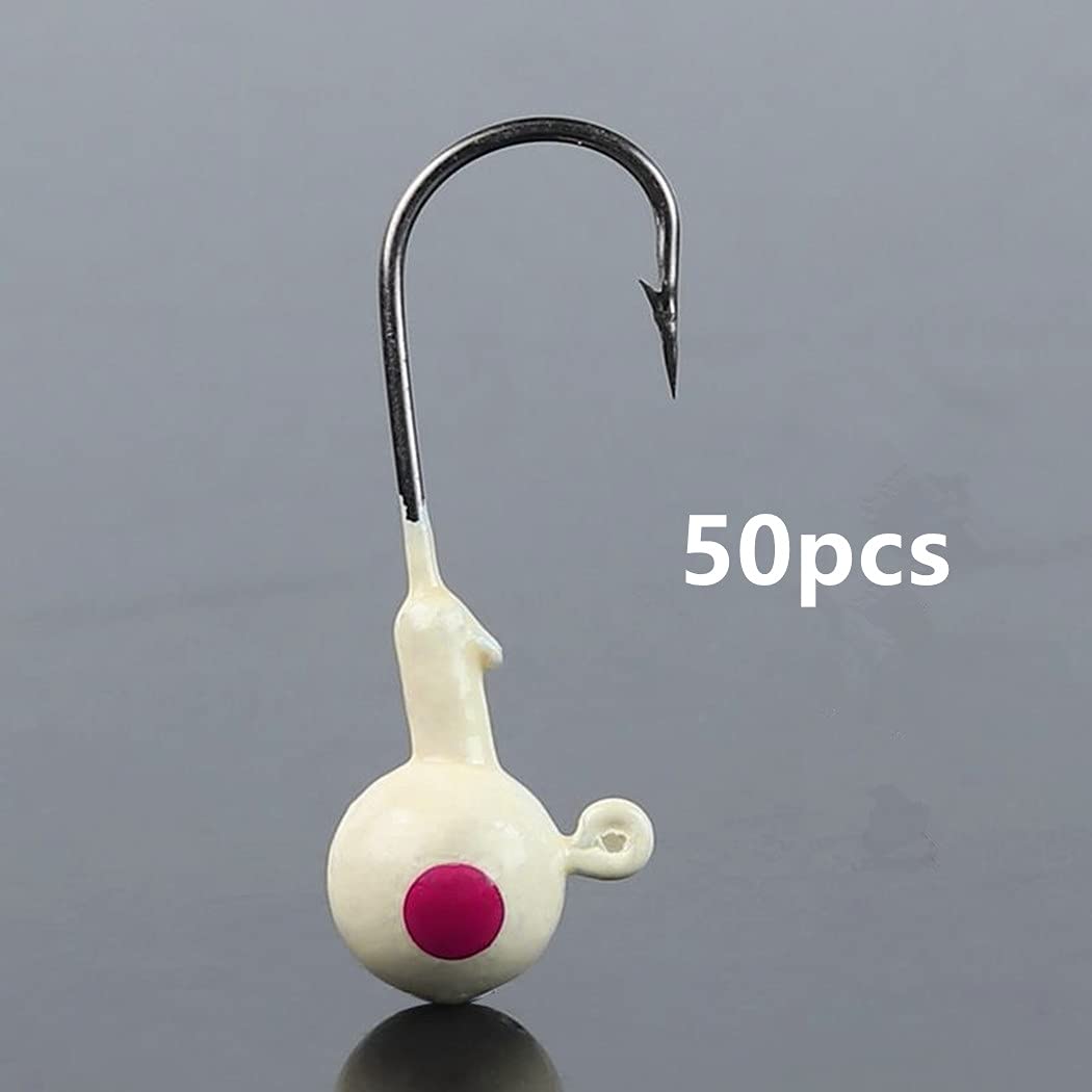 Toasis Round Jig Heads for Ice Fishing - 10pcs Heavy Duty Fishing Lure Hooks Set with Sharp Hooks - Perfect for Walleye, Perch, and Trout Ice Fishing in Lakes and Rivers