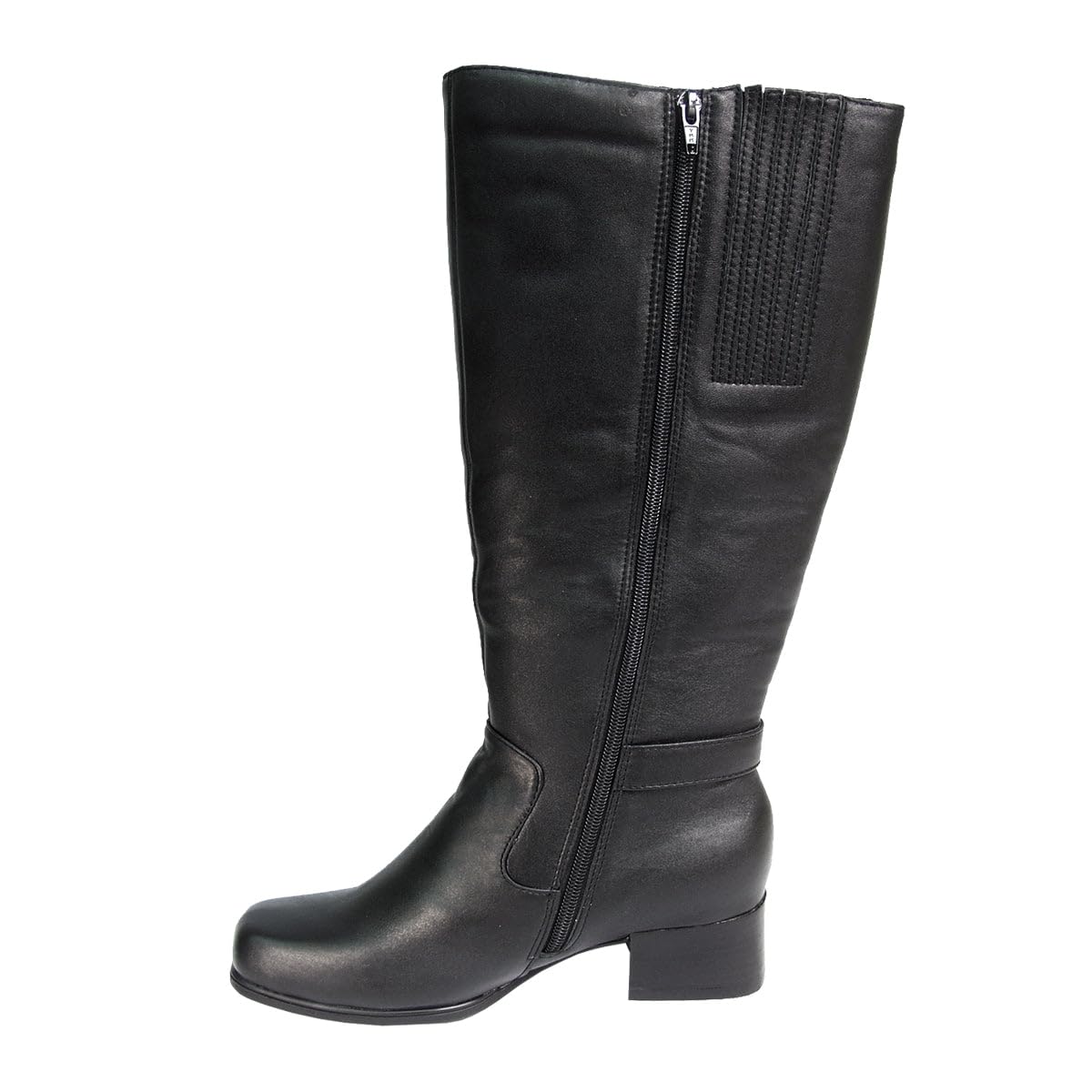 Peerage Becca Women's Wide Width Fleece Lined Leather Knee-High Boots - Warm Winter Snow Boots for Women with Wide Calves, Comfortable Slip Resistant Shoes for Walking, Hiking & Outdoor Activities
