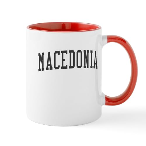 White/Red Inside - Macedonia Black Mug