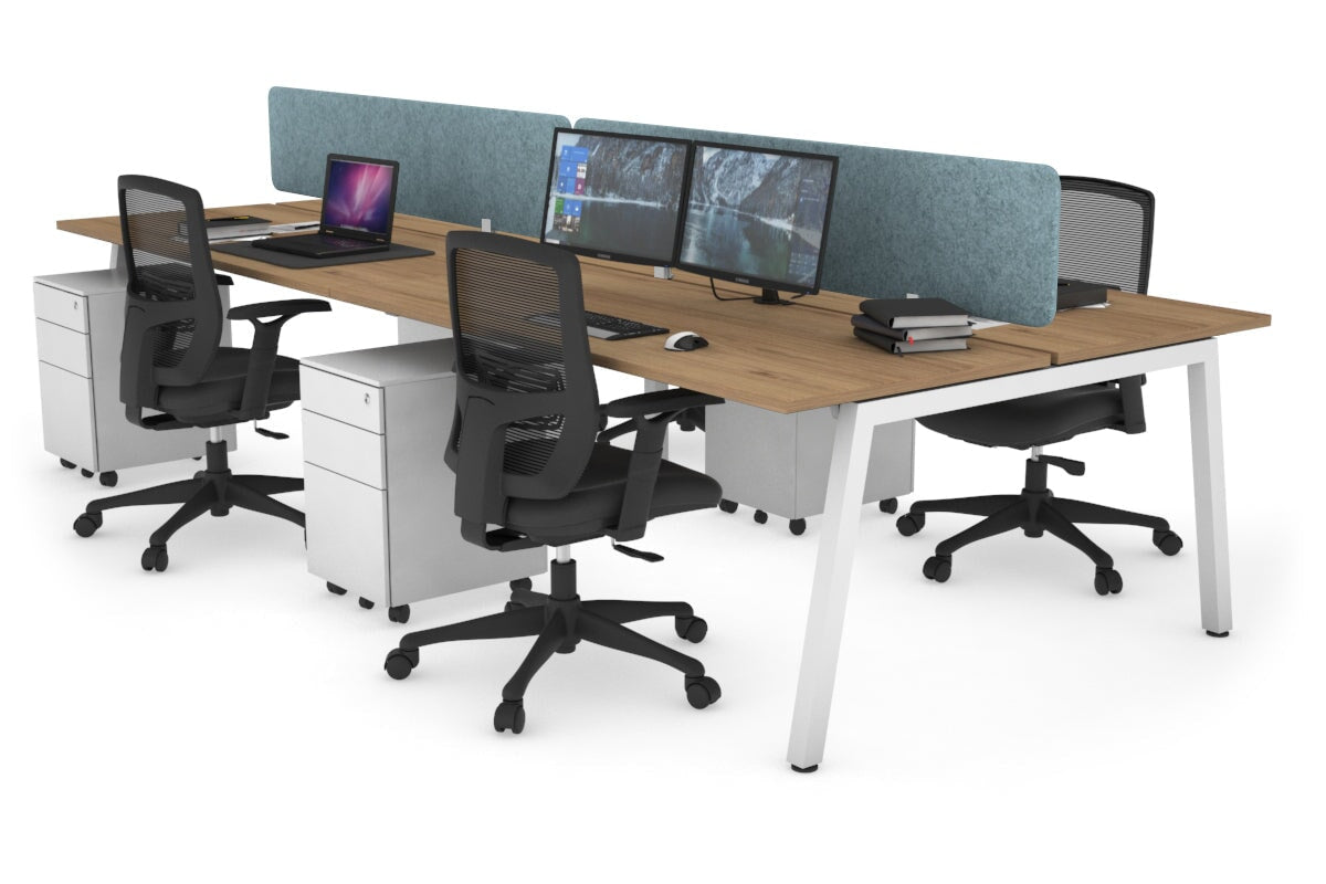 Quadro 4-Person Office Workstation Desk - 1600L x 700W Dimensions - Perfect for Team Collaboration, Open Office Spaces & Shared Workstations