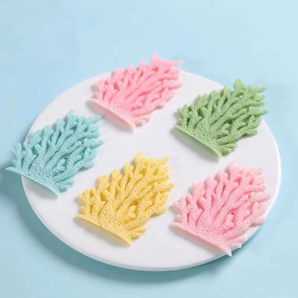 5-Piece Coral Seaweed Silicone Mold Set - Coral Shaped Fondant Molds for Chocolate, Candy, Cake Decorating, Resin Art, Polymer Clay & Jewelry Making - Perfect for DIY Crafts, Baking & Ocean-Themed Parties
