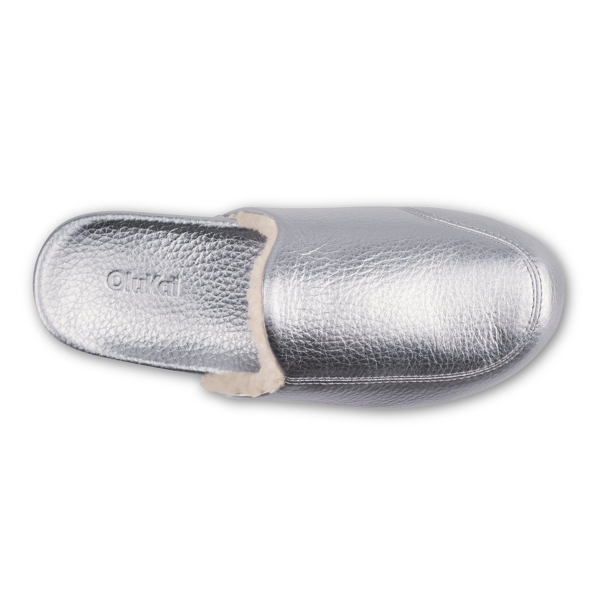 Konea Women's Leather Mules Slip-On Shoes - Silver Comfortable Loafers for Casual Wear, Office & Home