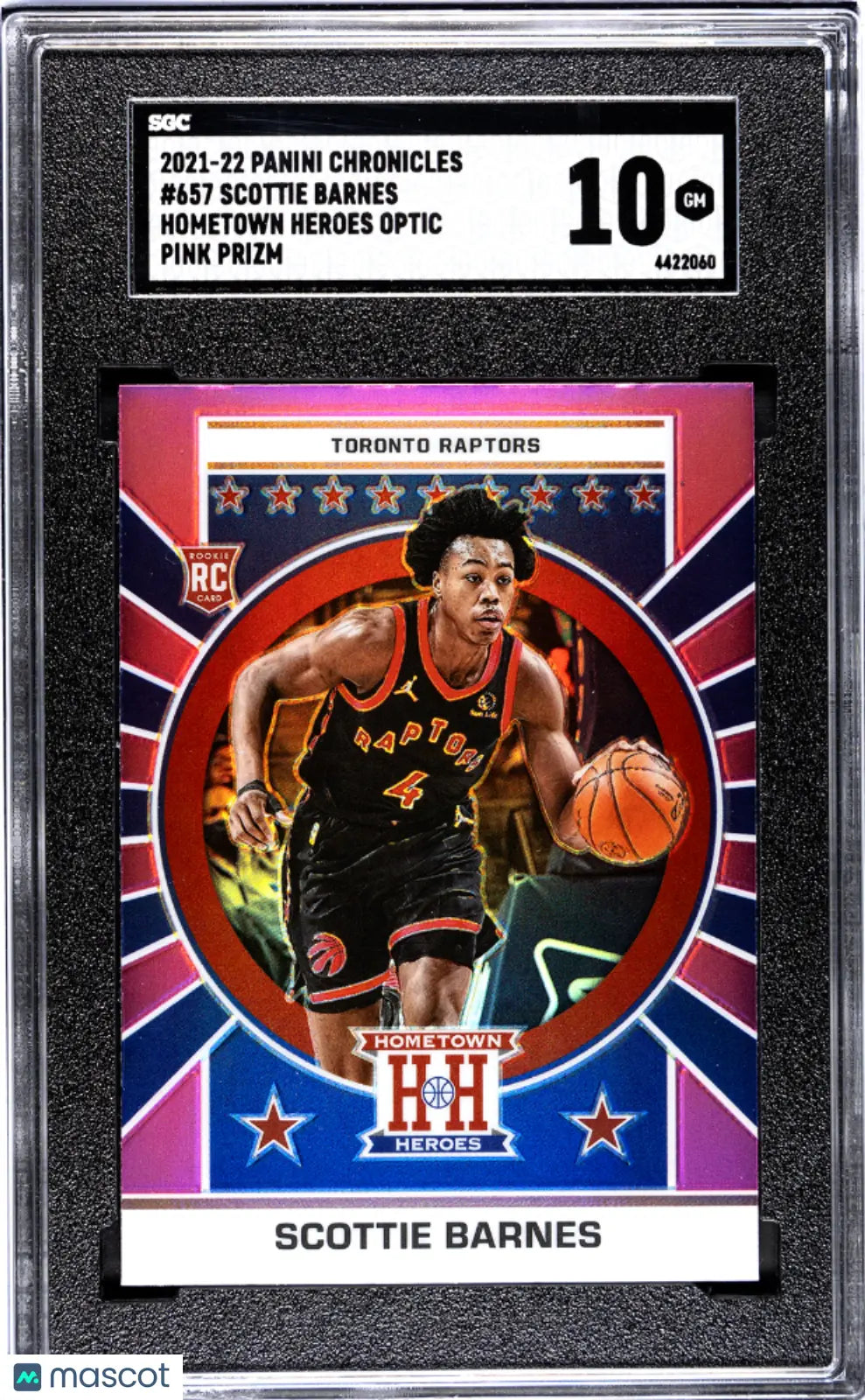 2021-22 Panini Chronicles Scottie Barnes Rookie Card Hometown Heroes Pink Prizm SGC 10 Gem Mint - NBA Collectible for Sports Fans & Card Investors