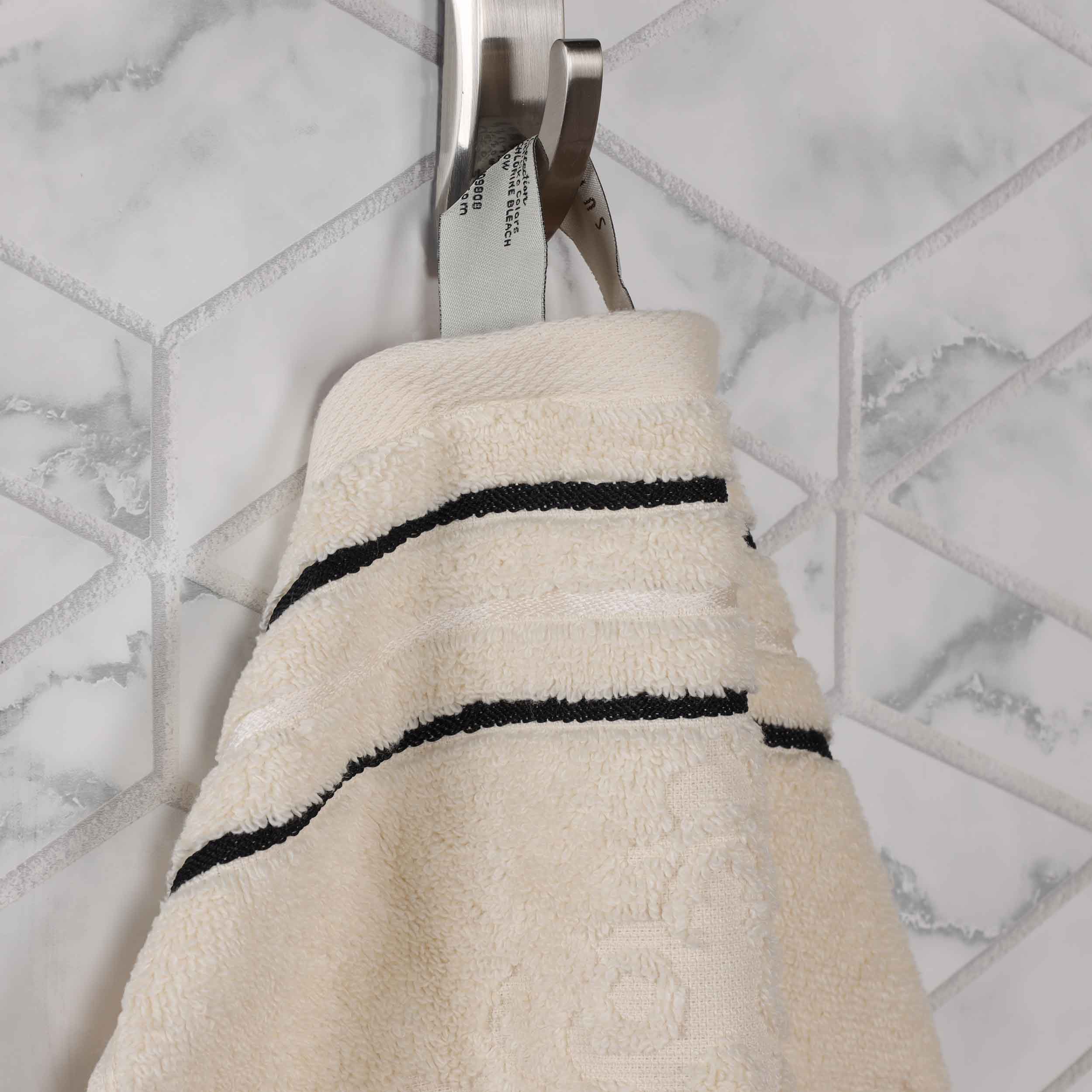 Premium 8-Piece Sadie Zero Twist Cotton Towel Set - Solid & Jacquard Floral Designs | Ultra Soft & Absorbent Bath Towels for Spa, Guest Bathroom & Luxury Home Decor