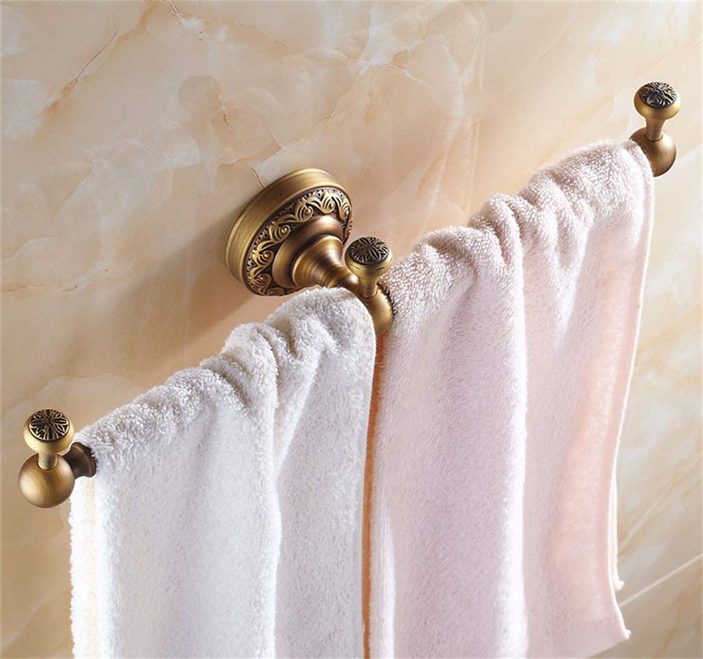Premium Copper Wall-Mounted Towel Rack - 36cm Single Rod Bathroom Towel Holder for Kitchen, Cloakroom & Bath Storage - Rustproof Space-Saving Hanger for Hand Towels, Robes & Kitchen Linens