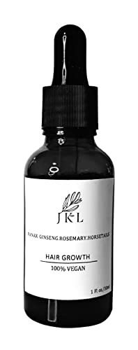 JKL Hair Growth Oil for Hair Loss Treatment - 100% Vegan & Natural Formula to Stimulate Hair Growth & Thickness - Perfect for Thinning Hair, Bald Spots & Healthy Scalp Care (Home & Salon Use)
