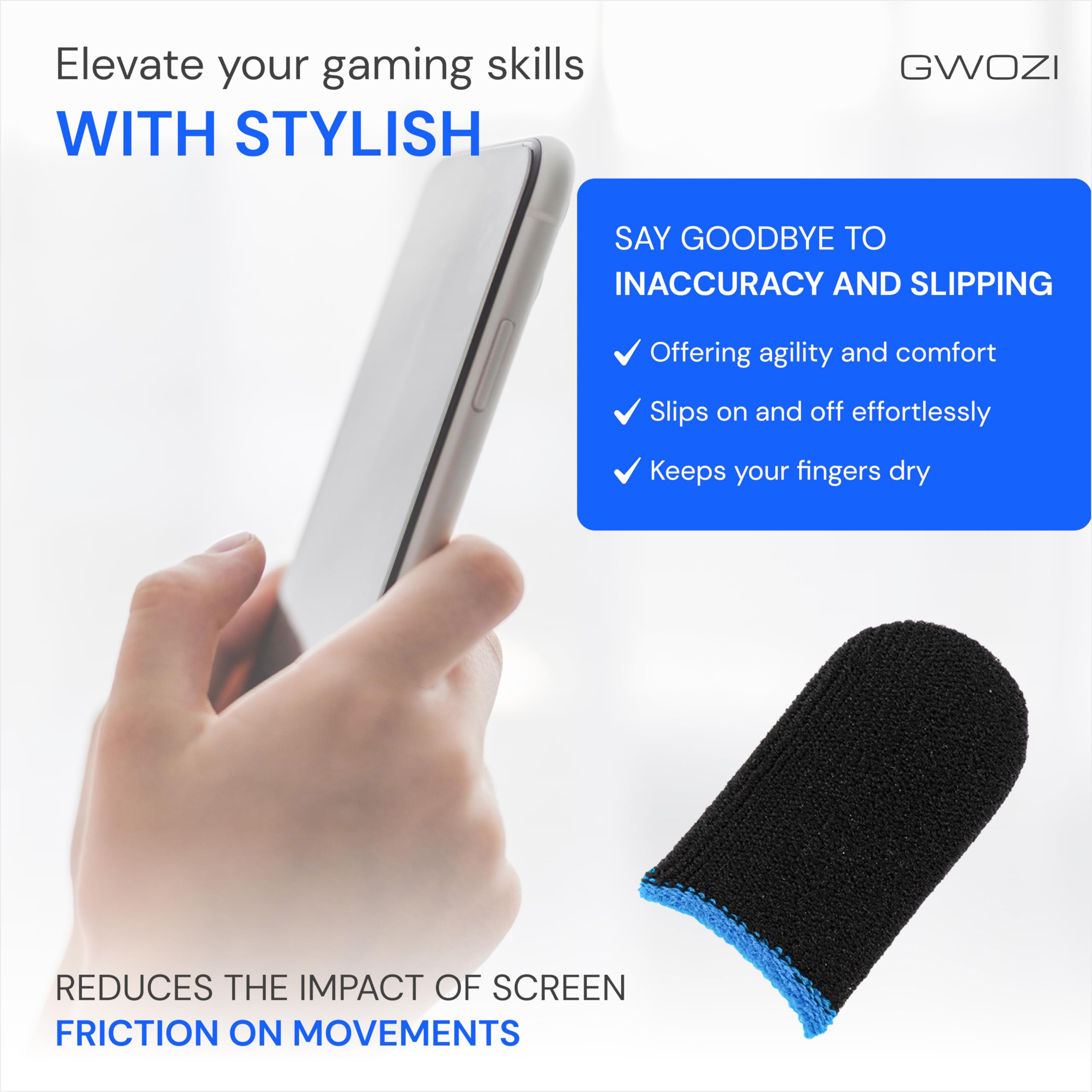 Touch Screen Gaming Finger Sleeves - 8 Pcs Sweatproof Mobile Game Finger Protectors for Thumb & Fingers | Perfect for PUBG, Call of Duty & Fortnite Players