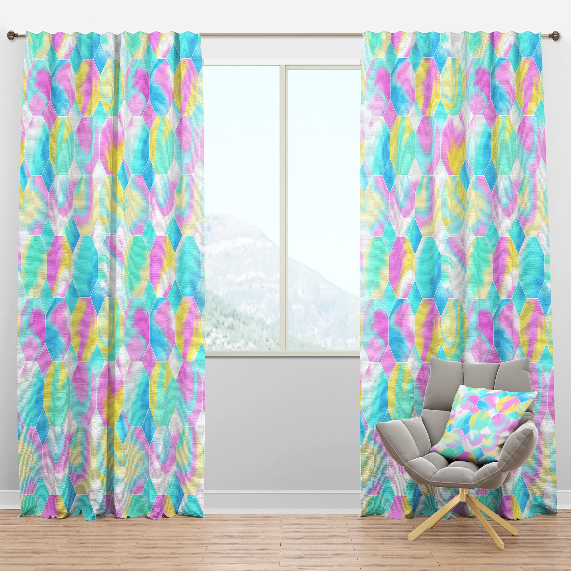 Holographic Blackout Curtains for Bedroom & Living Room - Thermal Insulated Single Panel Window Drapes (52x108 inches) - Perfect for Light Blocking, Privacy & Energy Efficiency