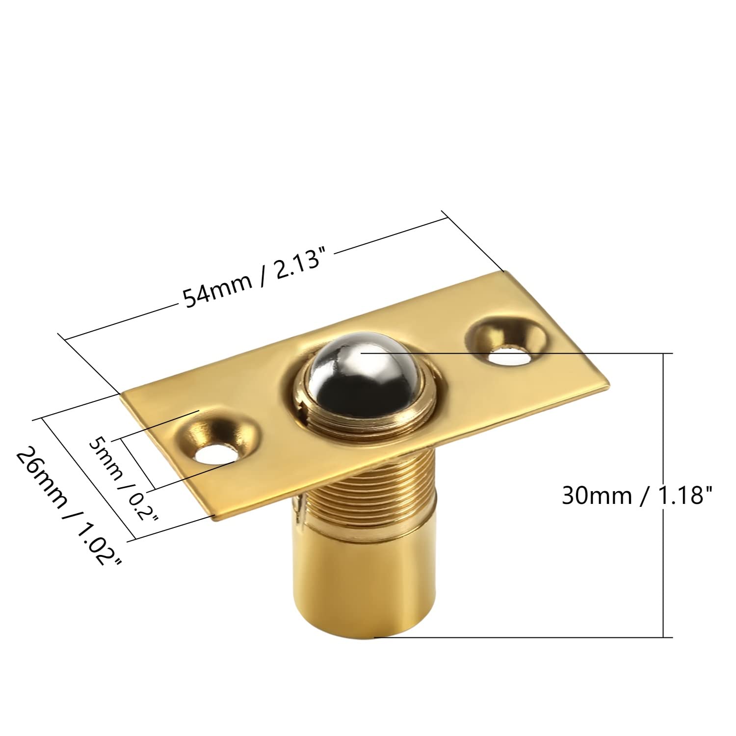 Stainless Steel Adjustable Ball Catch Hardware with Strike Plate - 2.13
