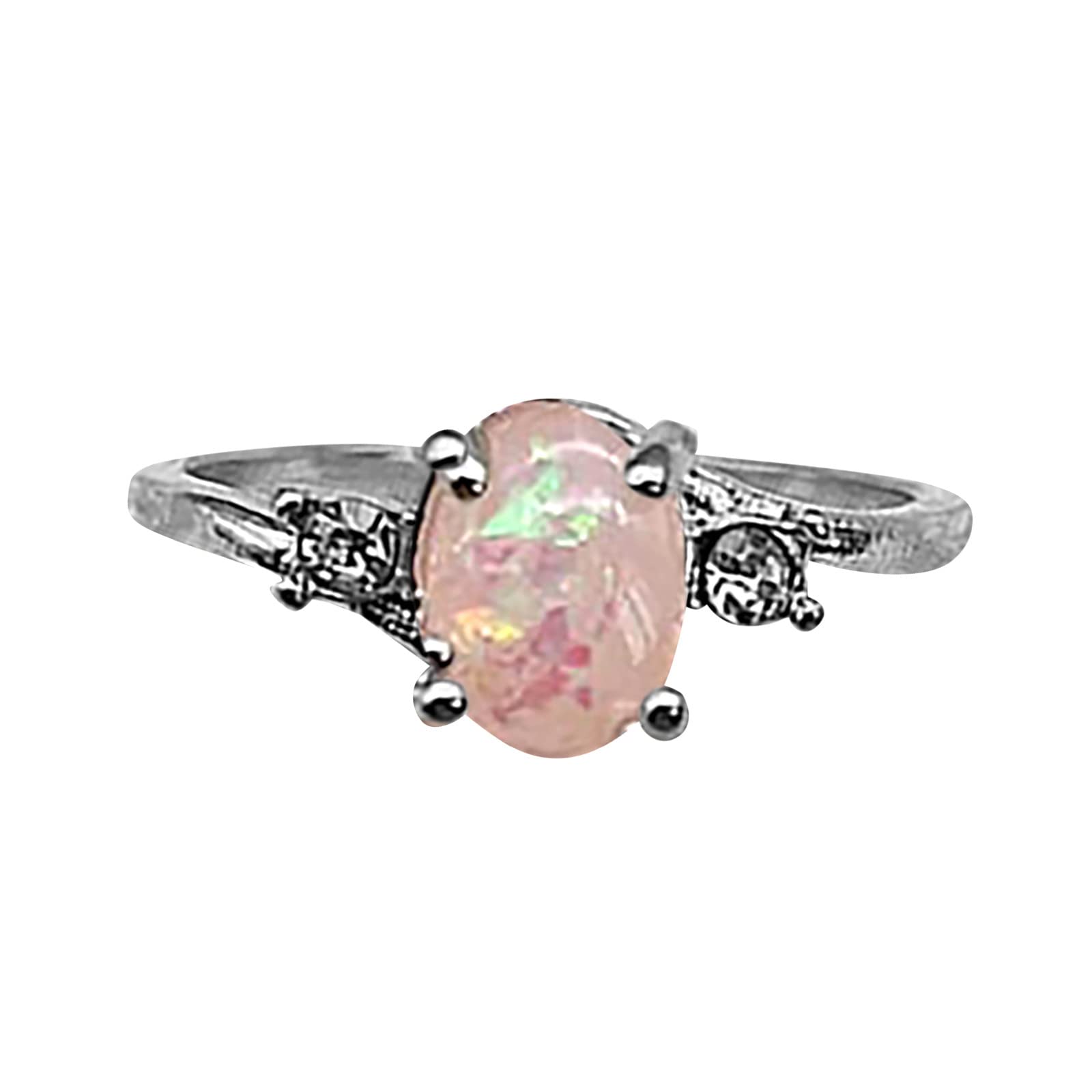 Exquisite Oval Cut Faux Diamond Silver Rings for Women - Elegant Jewelry Gift for Birthday, Proposal & Teens (Ages 13-17) | Perfect for Prom, Anniversary & Special Occasions