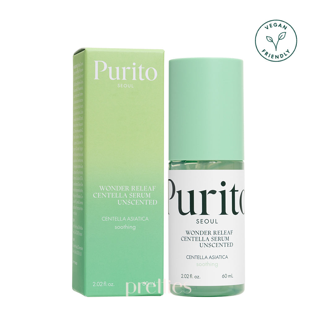 PURITO Wonder Releaf Centella Serum Unscented 60ml - Korean Skin Care for Sensitive Skin, Calming Facial Serum for Redness & Irritation Relief - Perfect for Daily Skincare Routine & Post-Treatment Soothing