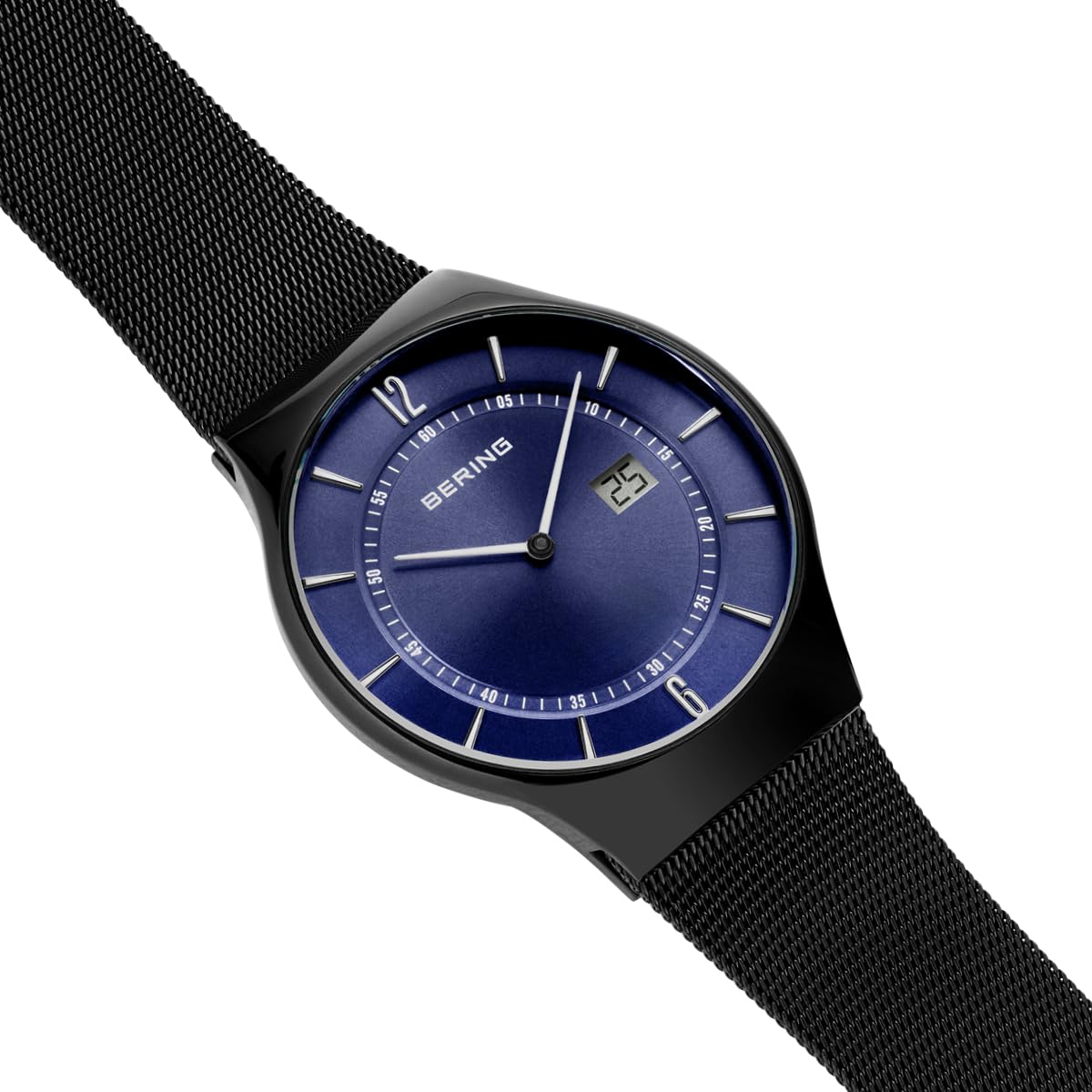 BERING Men's Watch - Radio Controlled Collection with Stainless Steel Case & Sapphire Glass, Precision Quartz Movement, Date Display, Water Resistant, 51640-XXX (Great for Business, Formal Events & Everyday Wear)