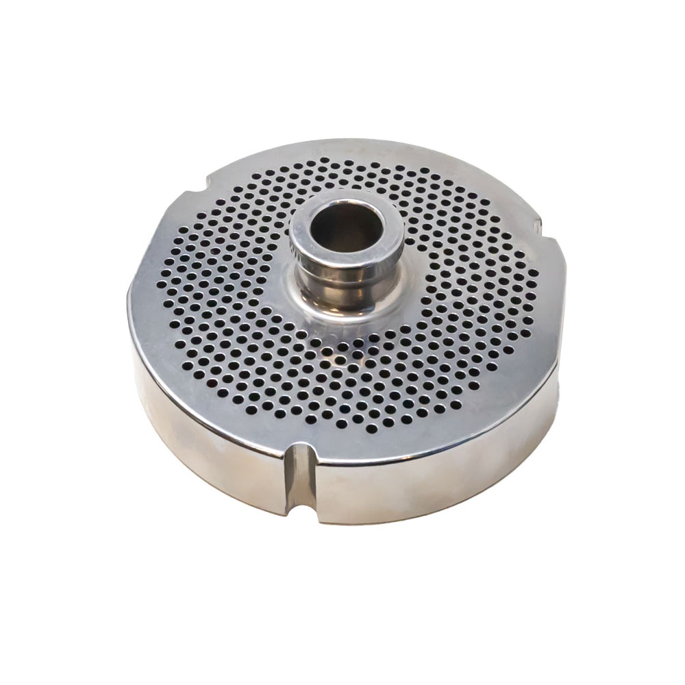 #52 Stainless Steel Machine Plate with Hub, Triple Notch & Flat Sides - 5 1/8