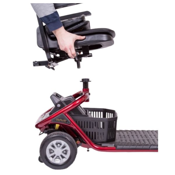 Golden Technologies LiteRider 3 Wheel Mobility Scooter GL111 - Lightweight Folding Electric Scooter for Adults & Seniors - Ideal for Indoor/Outdoor Use, Shopping, Travel & Daily Mobility