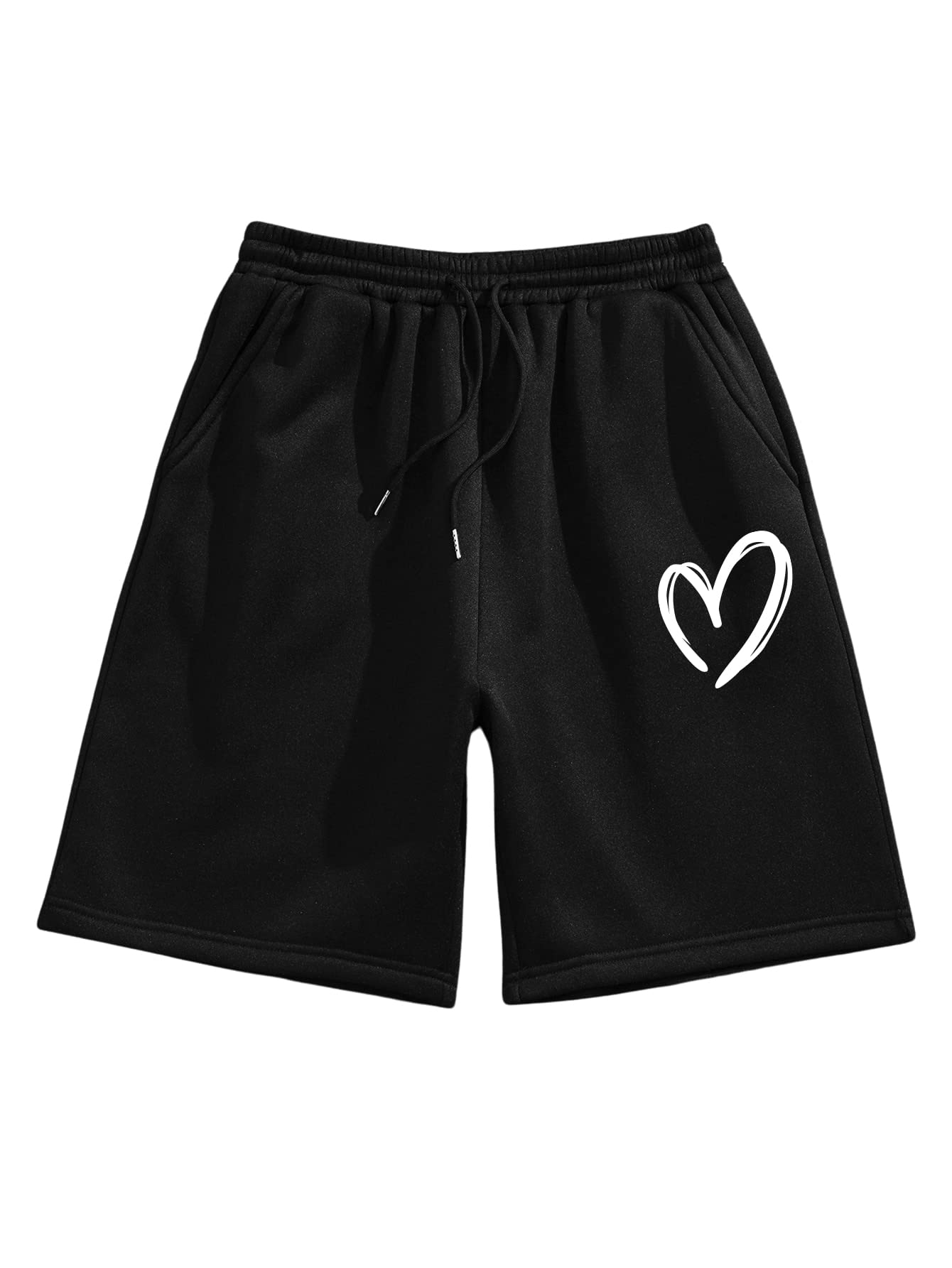 SweatyRocks Men's Athletic Shorts - Elastic Waistband, Graphic Print, Drawstring, Pockets - Gym, Running, Workout, Casual Wear