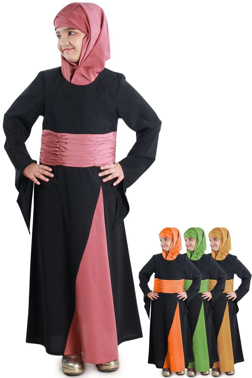 Anwara Girls Islamic Abaya Dress for Kids - Modest Prayer Outfit for School & Special Occasions