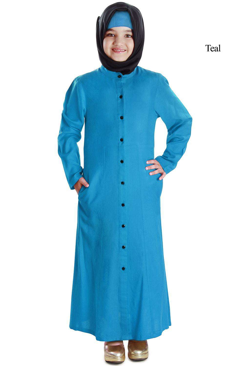 Waseemah Girls' Islamic Abaya Dress - Modest Prayer Dress for Kids - Perfect for Eid, Mosque & Special Occasions