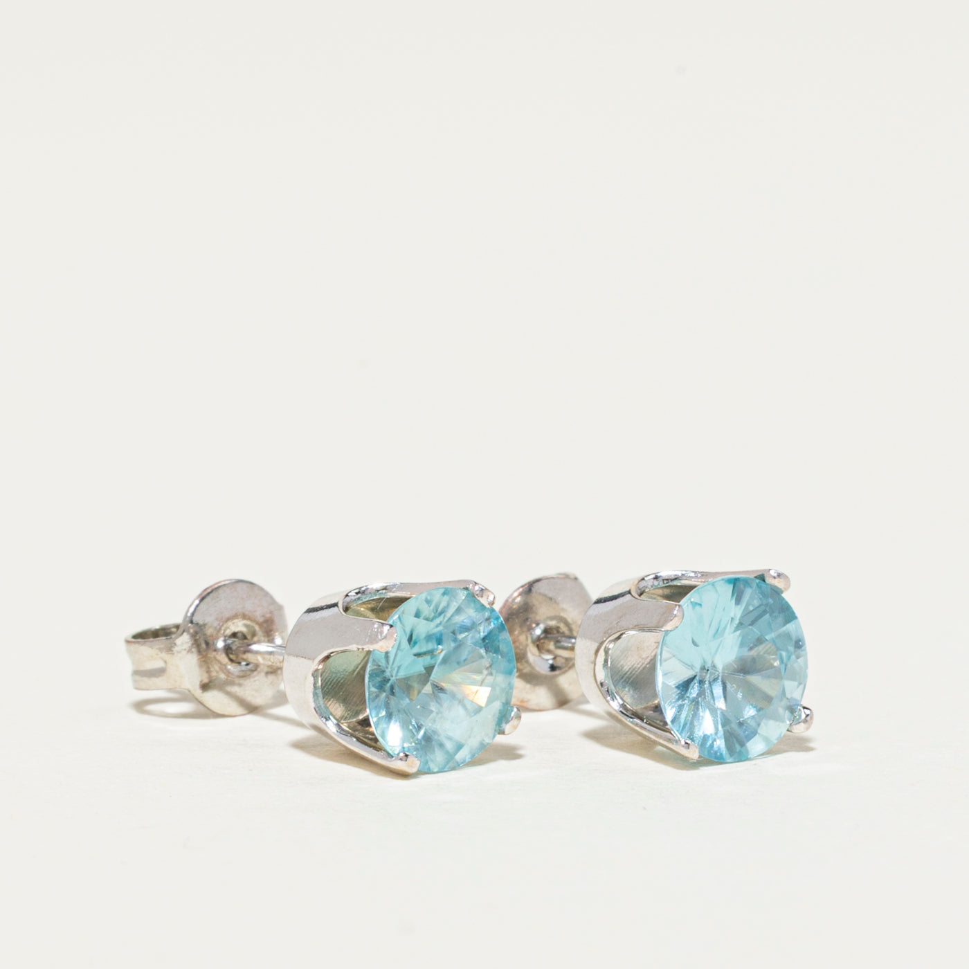 14K Blue Zircon Stud Earrings - 2.00ctw Genuine Gemstone Jewelry for Women | Perfect for Weddings, Anniversaries & Everyday Elegance