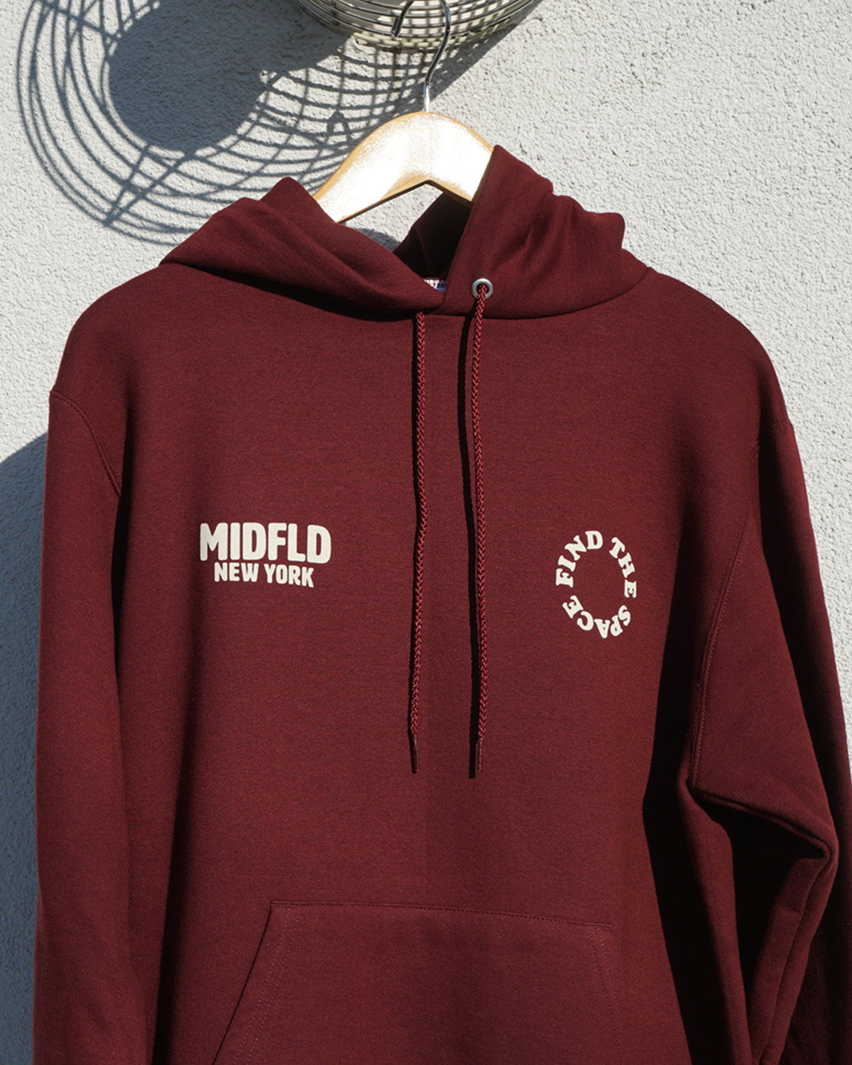 Champion Double Logo Hoodie for Men & Women - Find the Space Collection - Maroon Pullover Sweatshirt for Casual Wear, Street Style & Gym Comfort