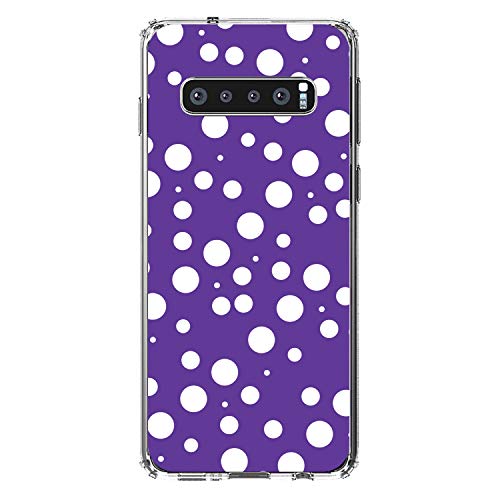 Purple White Bubbles Polka Dots On Clear Case