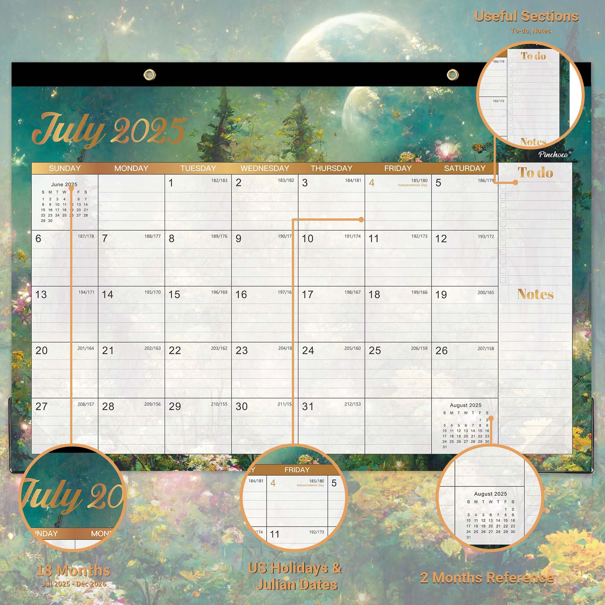 2025-2026 18-Month Desk & Wall Calendar Planner (July 2025 - December 2026) - 17