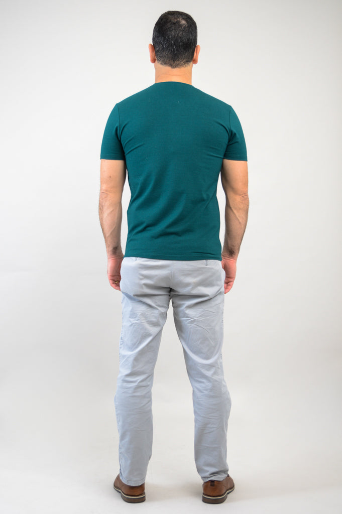 Adam Men's Short Sleeve Bamboo Shirt - Soft Breathable Teal Green Casual Top for Summer, Outdoor Activities & Travel