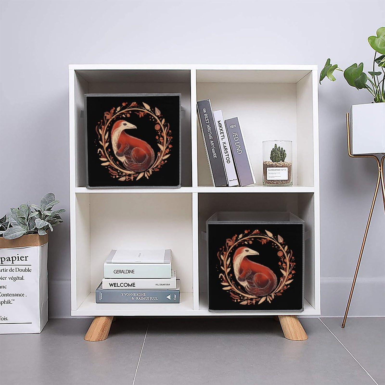 Anteater Print Foldable Storage Bins with Handles - 2PCS for Closet & Toy Organizing