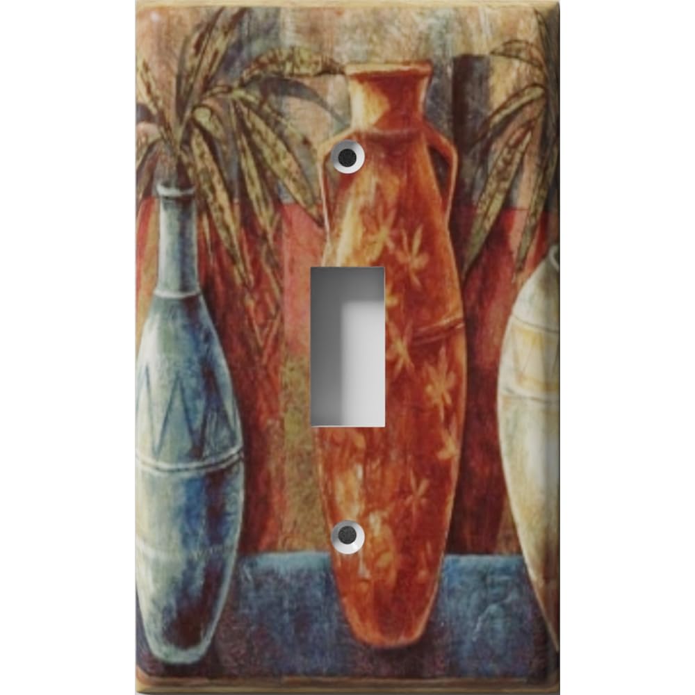 2.5 Vases Light Switch Cover - Single Toggle Wall Plate for Home Decor