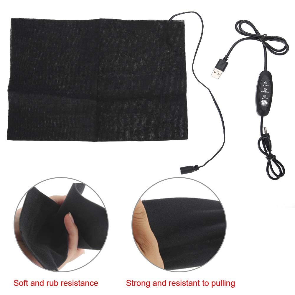 Electric Heating Pad for Back, Shoulder & Belly Pain Relief - USB Powered Washable Waist Warmer for Home & Office Use - Perfect for Period Cramps, Muscle Soreness & Winter Warmth