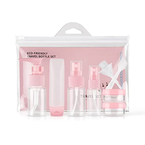 9Pcs Portable Travel Cosmetic Bottle Set - Leak-Proof Sprayer & Lotion Containers for Perfume, Shampoo, Skincare | Perfect for Airplane, Gym, Vacation & Daily Use