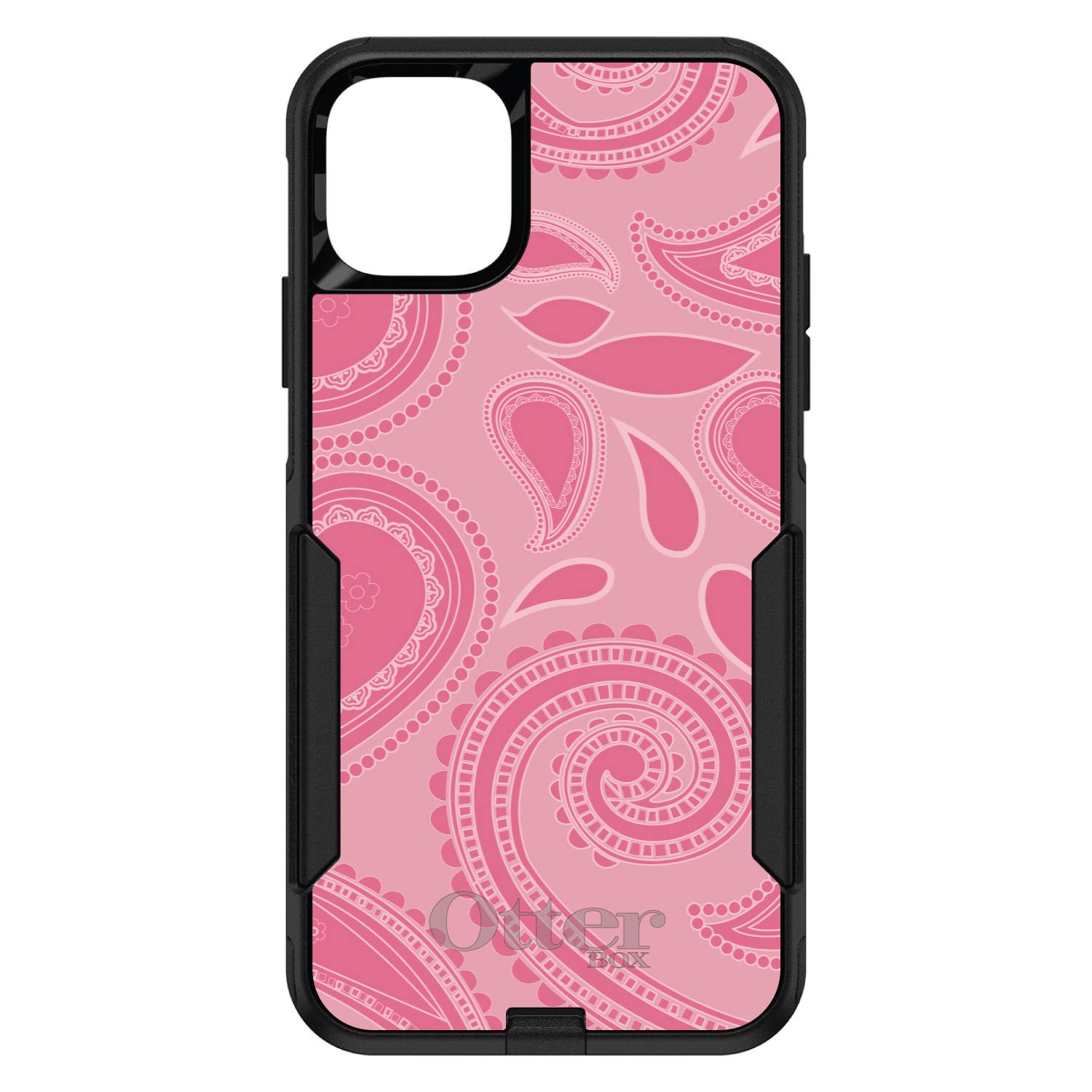 DistinctInk iPhone 11 Pro MAX Case (6.5 Inch) - Shockproof Protective Cover with Pink Paisley Design - Compatible with OtterBox Commuter Series - Perfect for Everyday Use, Travel & Outdoor Activities