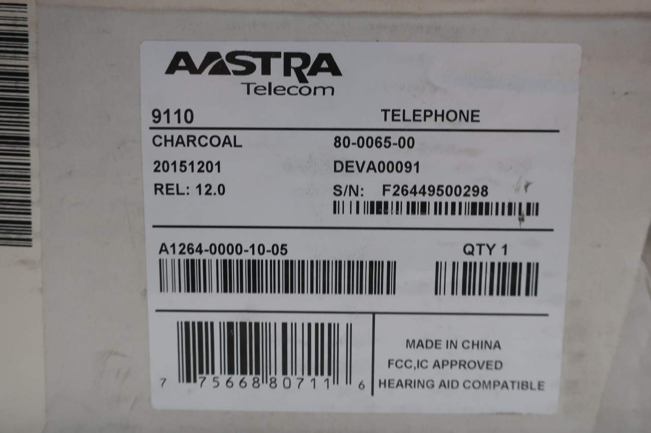 AASTRA 9110 Analog Desk Telephone - Charcoal Black Corded Landline Phone for Home & Office Use