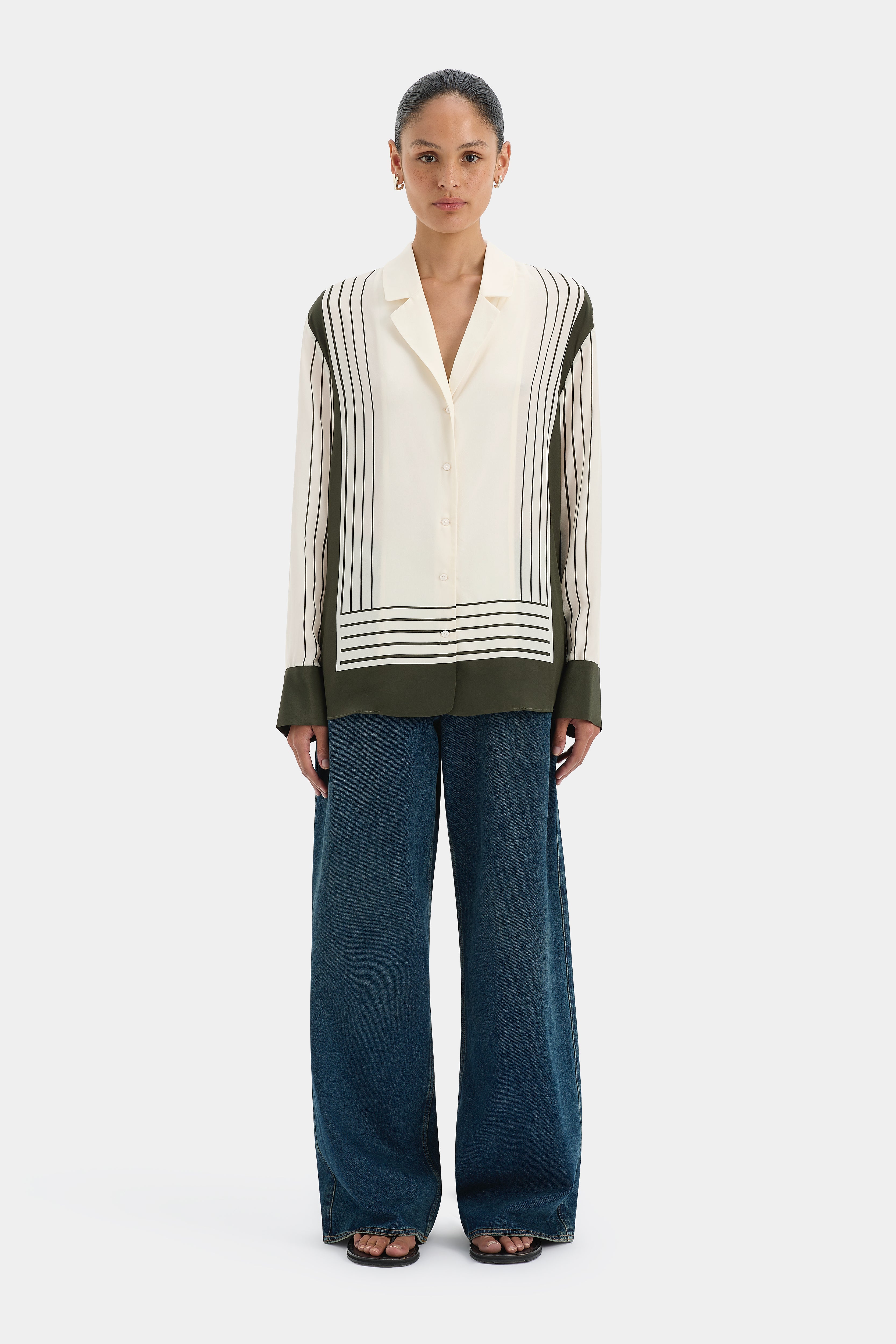 Leilana Shirt Garden Stripe - Stylish Floral Print Women's Blouse for Casual Wear & Outdoor Activities