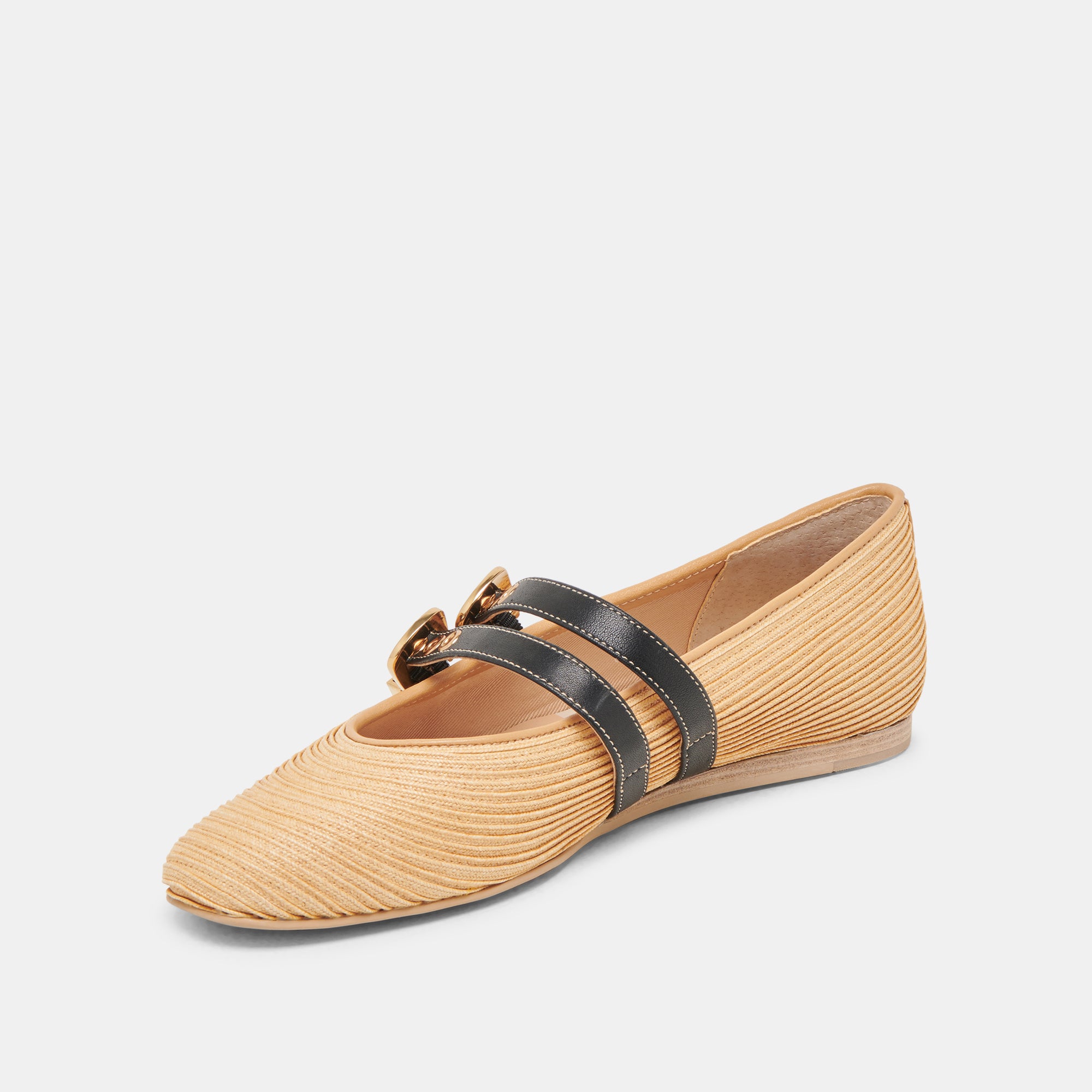 BAYLEE WIDE BALLET FLATS - Natural Raffia Women's Comfortable Slip-On Shoes for Casual Wear & Summer Outfits