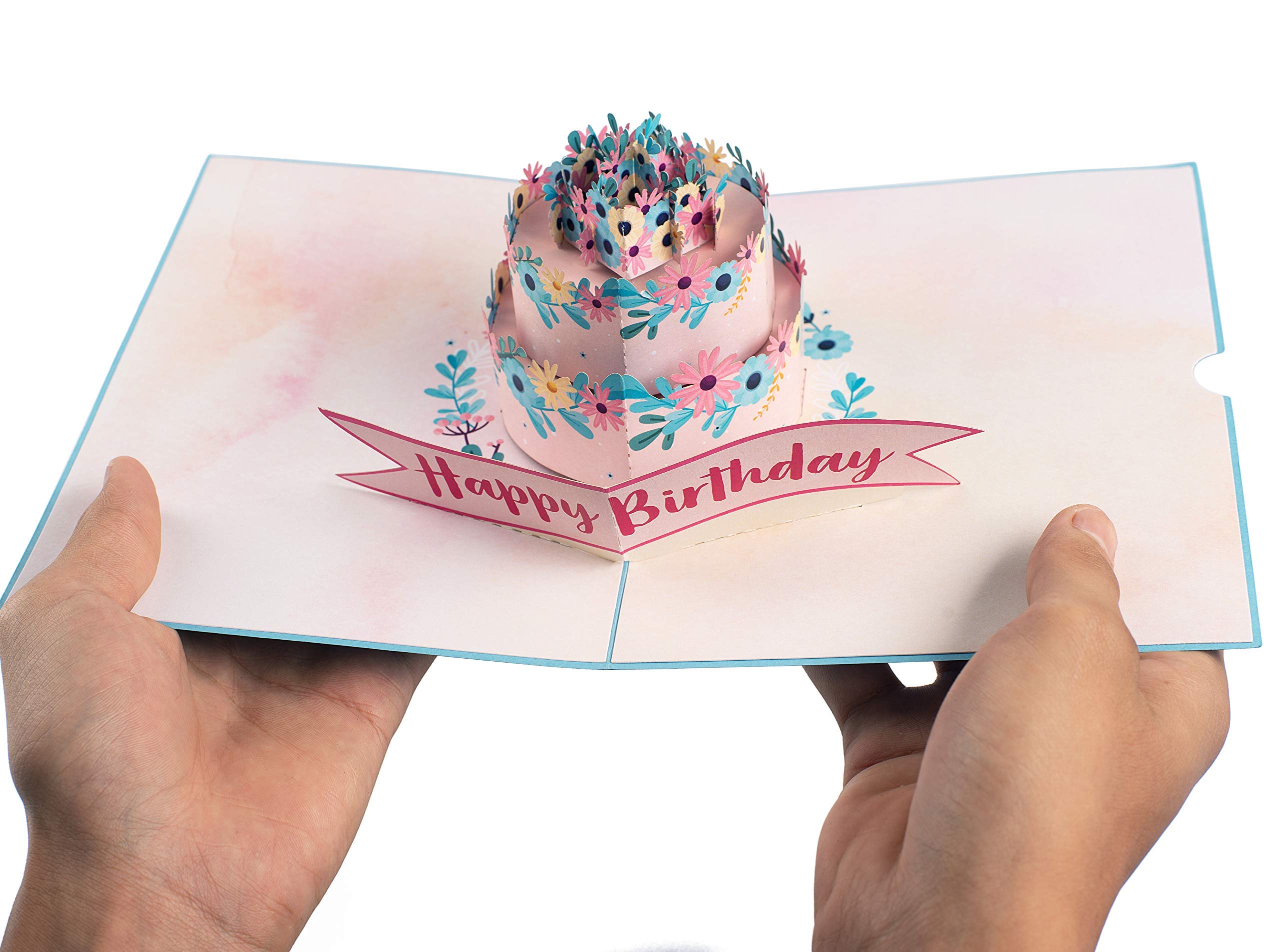 TRUANCE 3D Pop Up Birthday Card with Cake & Flowers - Unique Greeting Card for Mom, Dad, Wife, Husband, Daughter, Sister & Friend | Perfect for Birthday Wishes, Celebrations & Special Occasions