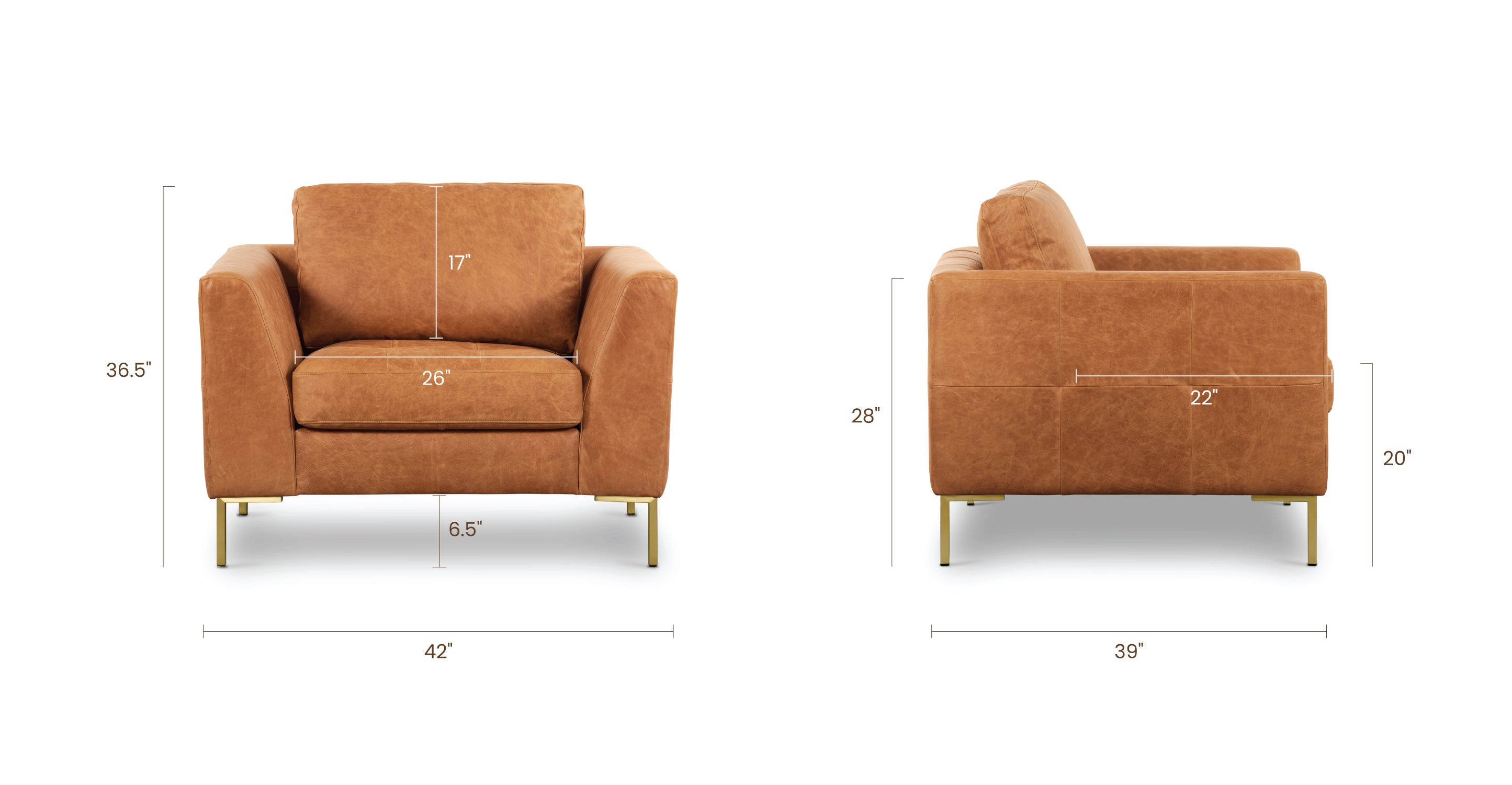 Calle Lounge Chair - Modern Accent Chair for Living Room, Bedroom, or Office - Comfortable Reading & Relaxation Chair with Sturdy Frame